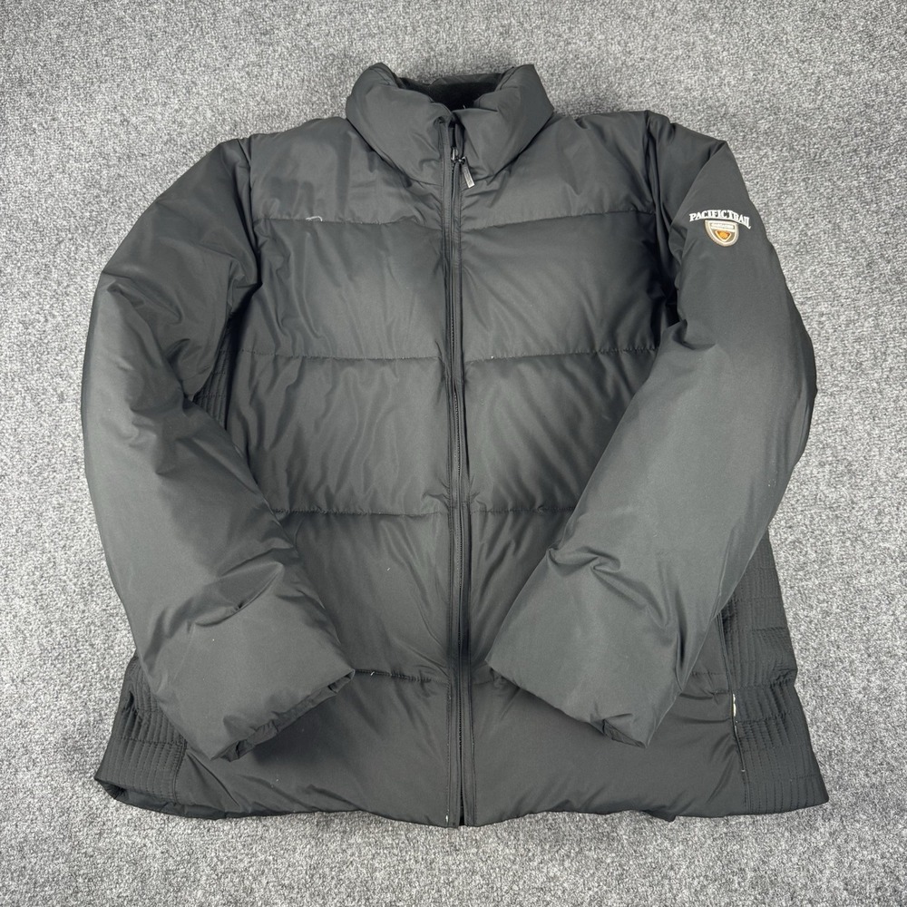 Pacific Trail Womens Puffer Jacket Black Insulated Quilted Winter Coat Full Zip